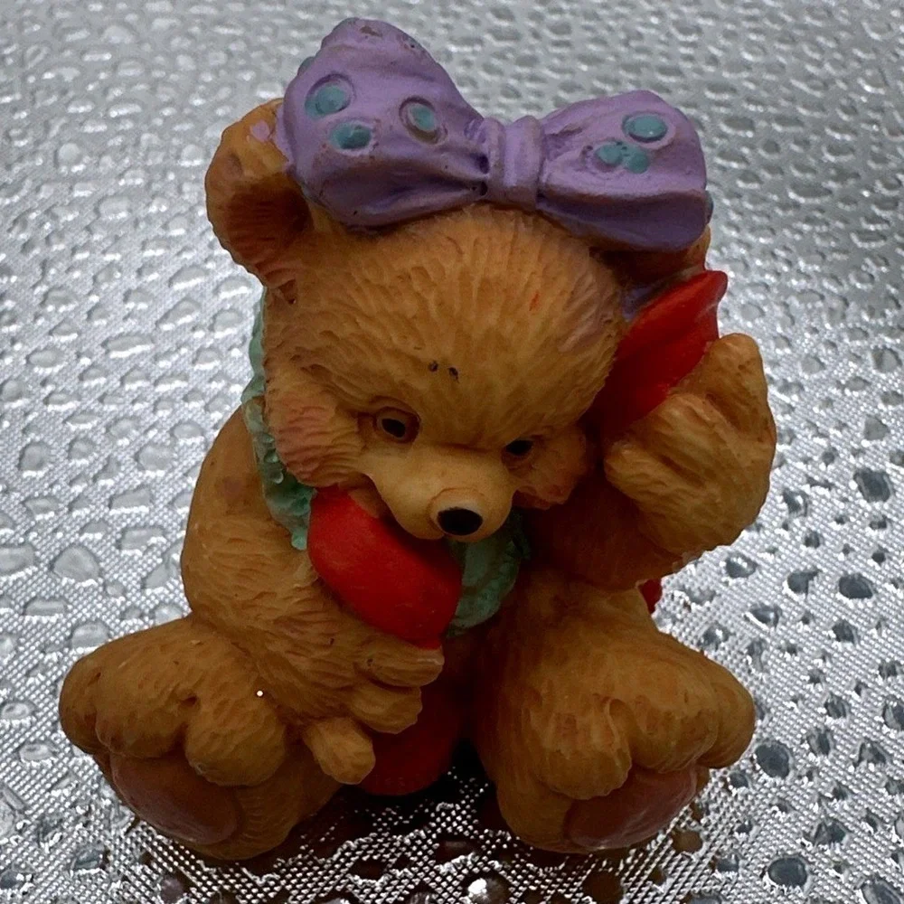 Vintage ‎ Resin Teddy Bear Figurines Set of 6 Collectible Resin Home Decor